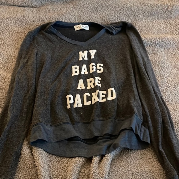 Wildfox Tops - Wildfox Black Sweatshirt with White Text